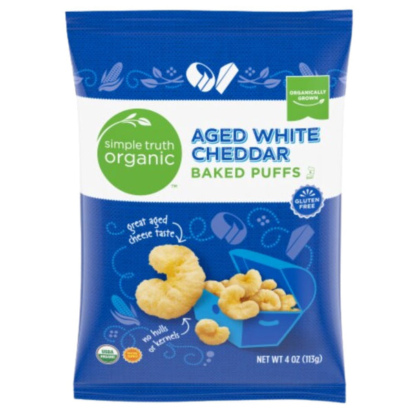 Simple Truth Organic Baked Puffs Snack - Aged White Cheddar (113g) - Organics.ph