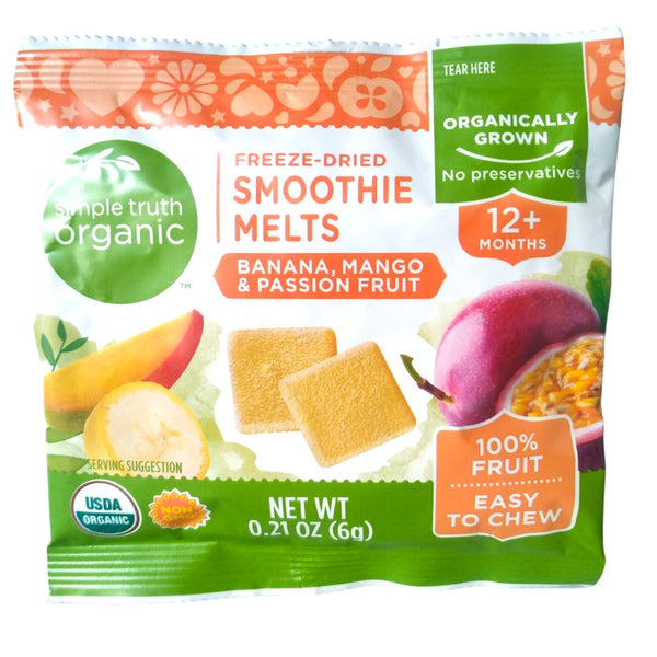Simple Truth Organic Freeze-Dried Smoothie Melts 12+ months - Banana, Mango & Passion Fruit (6g) - Organics.ph