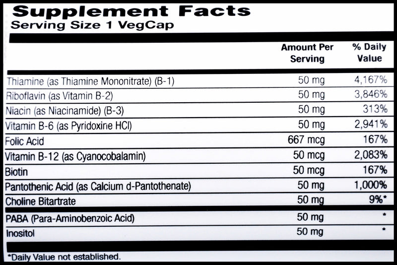 Solaray Vitamin B Complex 50 (250 veg caps) - Organics.ph