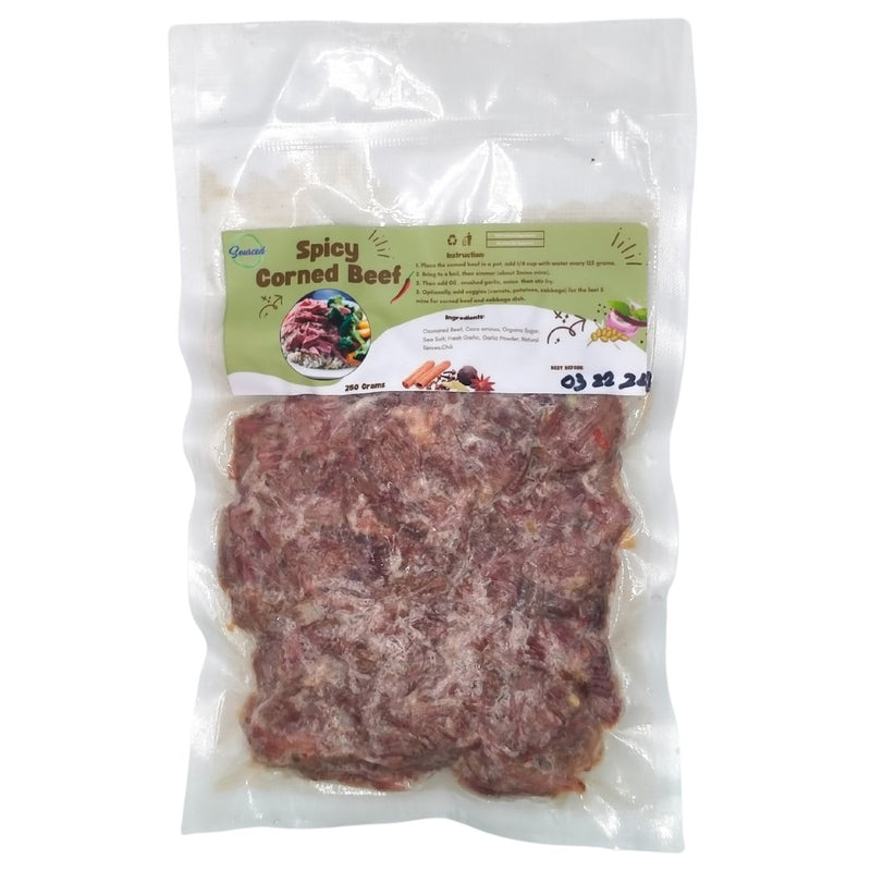 Sourced Spicy Corned Beef - Ready to Cook (250g) - Organics.ph