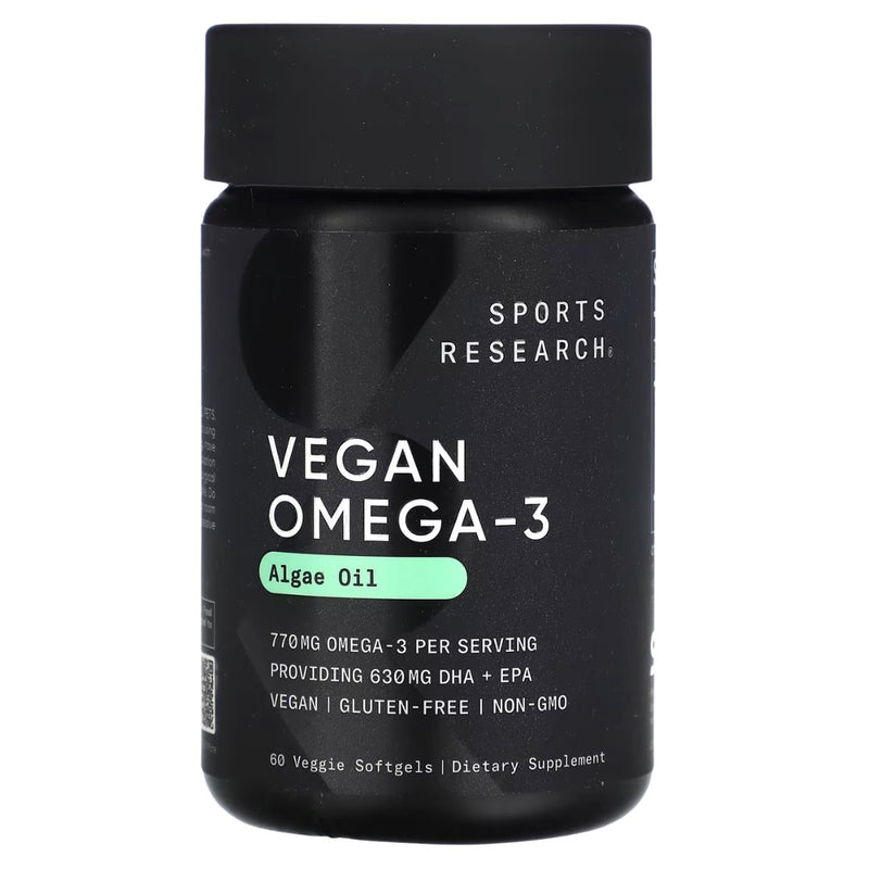 Sports Research Vegan Omega-3 630mg DHA + EPA (Algae Oil) (60 softgels, 30 servings) - Organics.ph