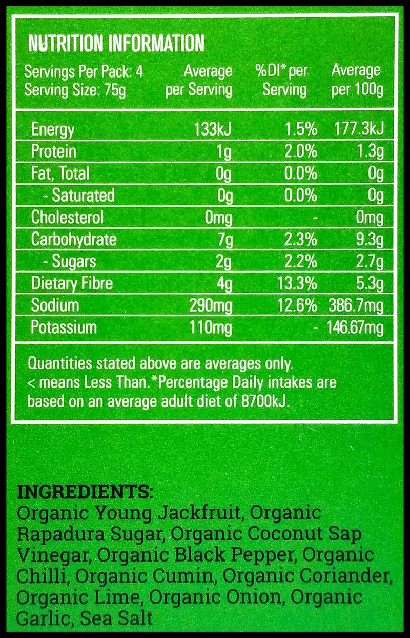 Tender Table Organic Vegan Jackfruit Meal - Chili & Lime Jackfruit (300g) - Organics.ph