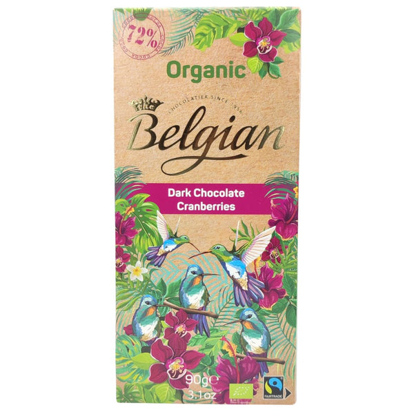 The Belgian Organic Dark Chocolate Cranberries 72% Cocoa (90g) - Organics.ph