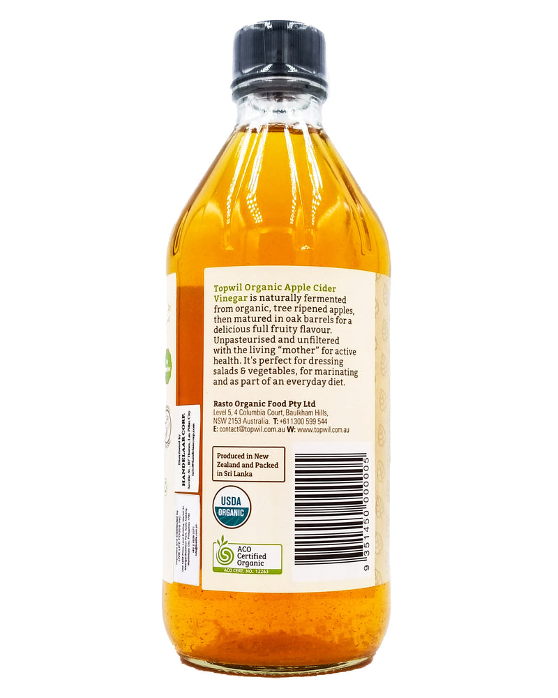 Topwil Organic Apple Cider Vinegar (500ml) - Organics.ph