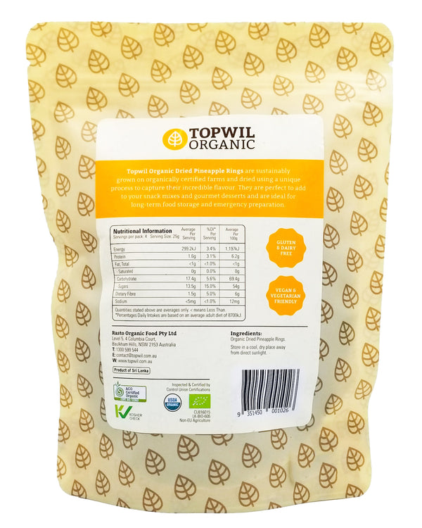 Topwil Organic Dried Pineapple Rings (100g) - Organics.ph
