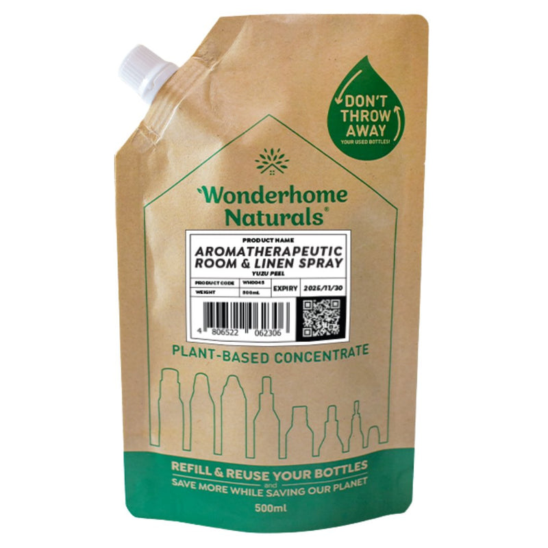 Wonderhome Naturals Aromatherapeutic Room & Linen Spray - Yuzu Peel - Refill Spray (500ml) - Organics.ph
