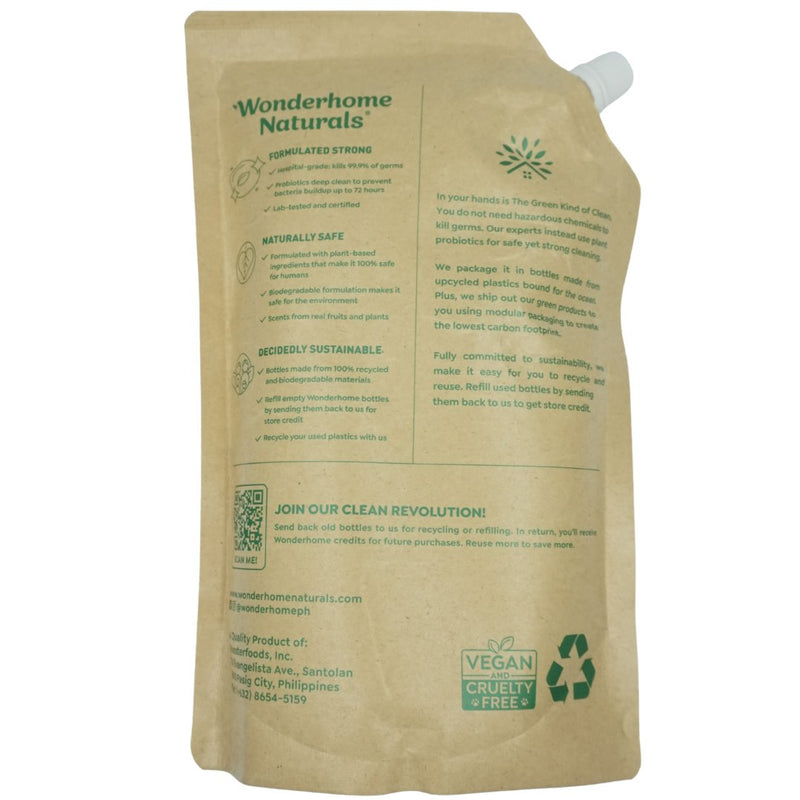 Wonderhome Naturals Cusina Kitchen Anti-Grease Power Spray - Lemon & Rosemary - Refill Pack (1Ltr) - Organics.ph