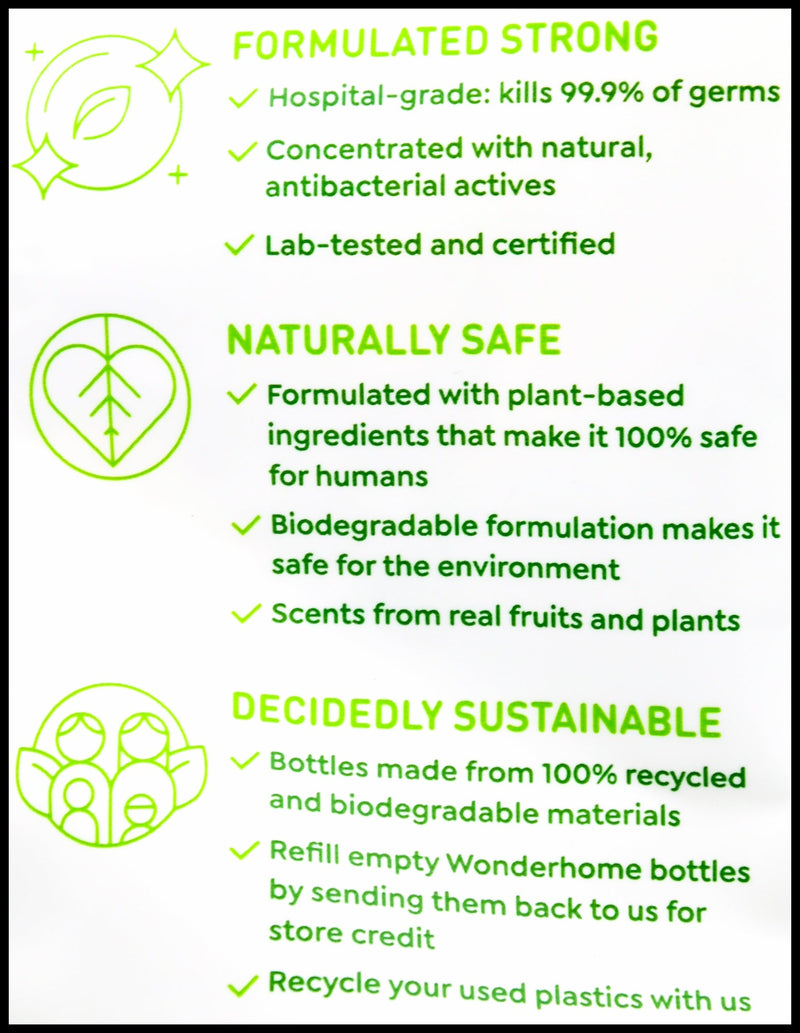 Wonderhome Naturals Cusina Kitchen Dishwashing Liquid - Lemon & Rosemary (800ml) - Organics.ph