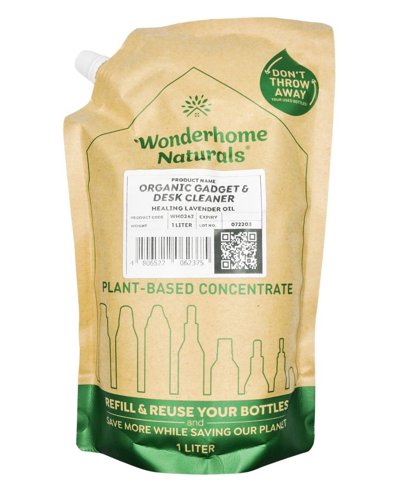 Wonderhome Naturals Gadget & Desk Cleaner - Organic Lavender Oil - Refill Pack (1 Liter) - Organics.ph