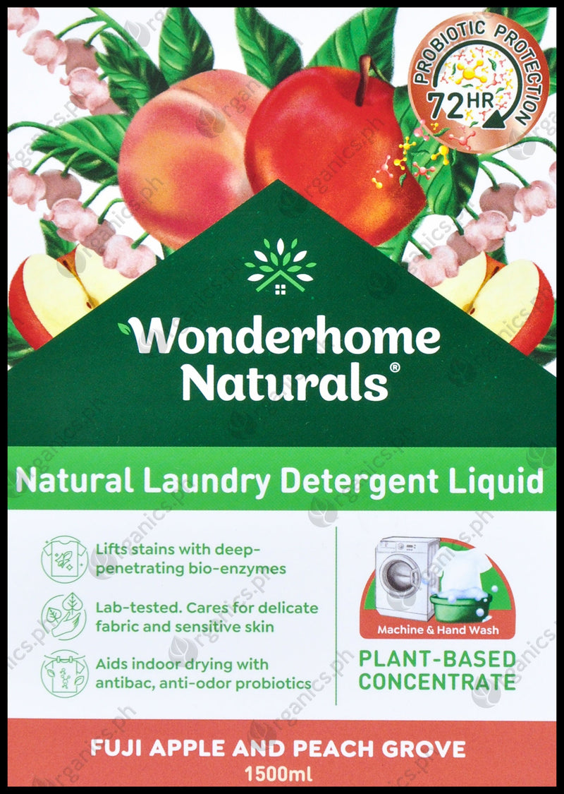 Wonderhome Naturals Laundry Detergent Liquid - Fuji Apple & Peach Grove (1500ml) - Organics.ph