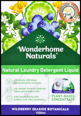 Wonderhome Naturals Laundry Detergent Liquid - Wildberry Seaside Botanicals (1500ml) - Organics.ph