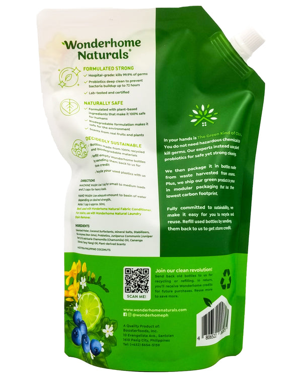 Wonderhome Naturals Laundry Detergent Liquid - Wildberry Seaside Botanicals (800ml) - Organics.ph