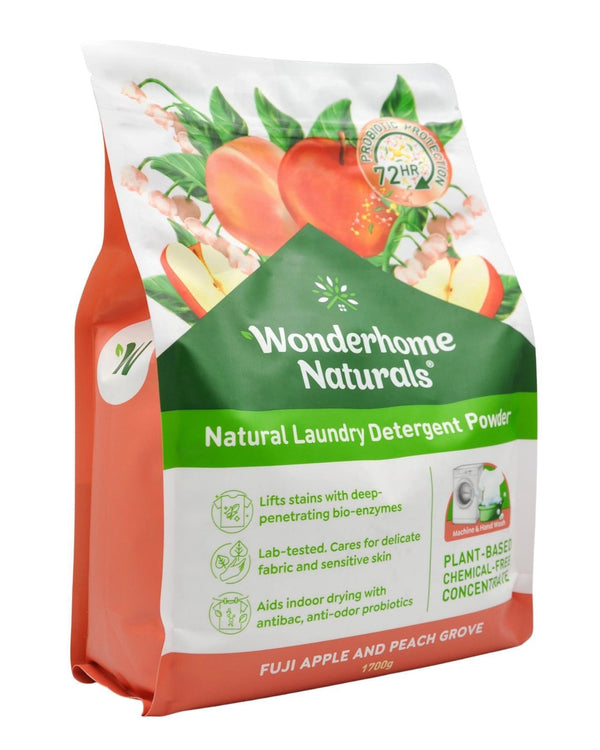 Wonderhome Naturals Laundry Detergent Powder - Fuji Apple & Peach Grove (1700g) - Organics.ph