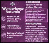 Wonderhome Naturals Natto Hydrating Hand Sanitizer - Lavender & Cedar (165ml) - Organics.ph