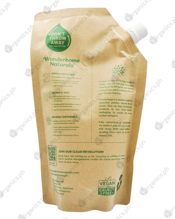 Wonderhome Naturals Natto Hydrating Hand Sanitizer - Wild Woodsage - Refill Pack (500ml) - Organics.ph