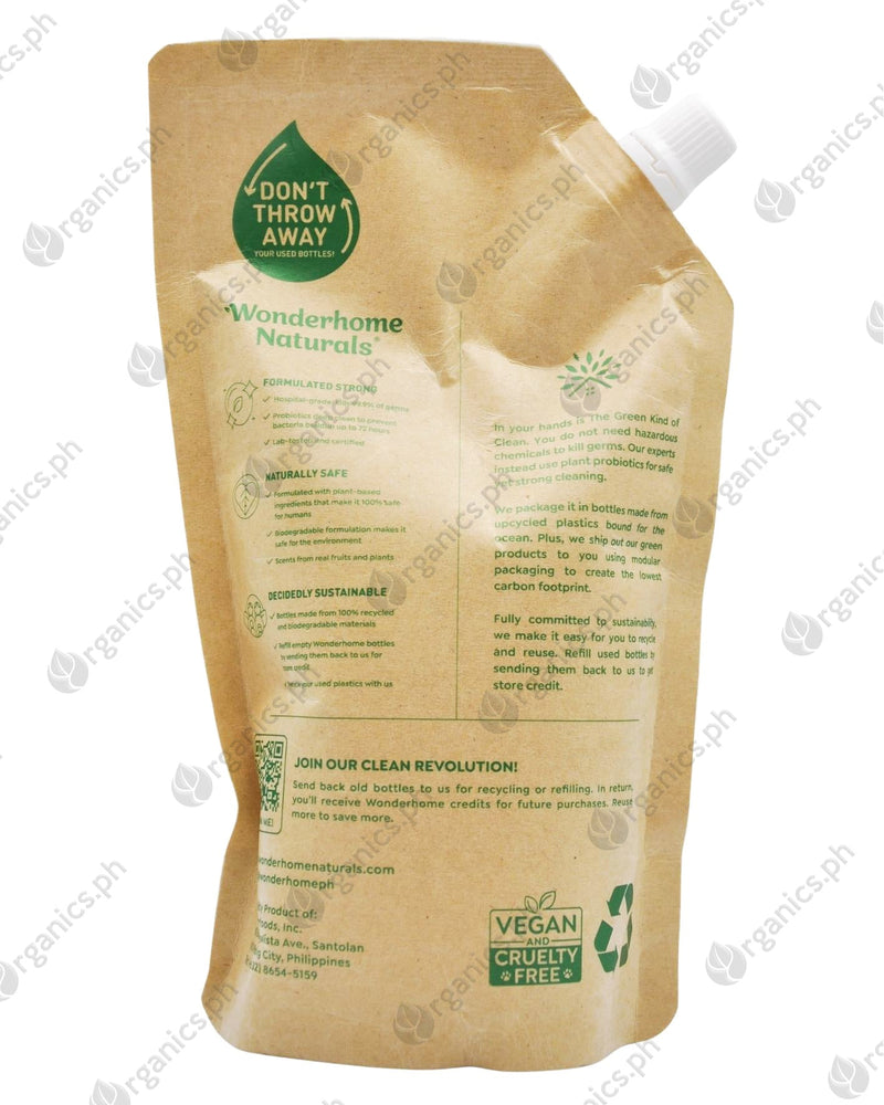 Wonderhome Naturals Natto Hydrating Hand Sanitizer - Yuzu Peel - Refill Pack (500ml) - Organics.ph
