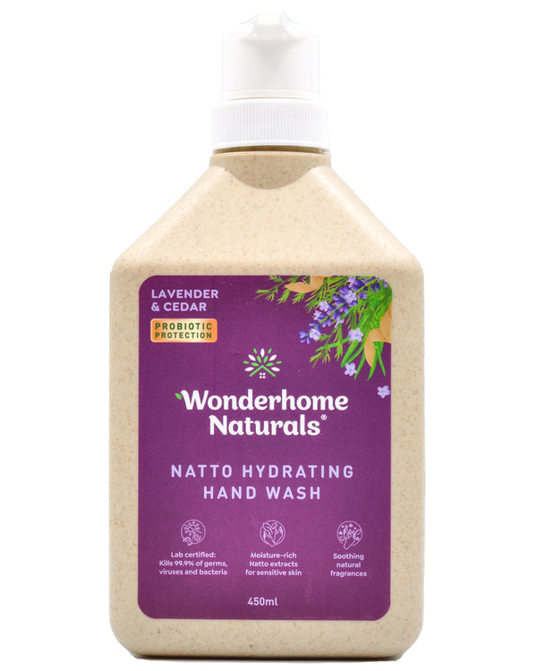 Wonderhome Naturals Natto Hydrating Hand Wash - Lavender & Cedar (450ml) - Organics.ph