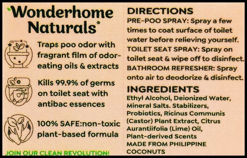 Wonderhome Naturals Pre-Poo Spray - Organic Citrus Oil (50ml) - Organics.ph