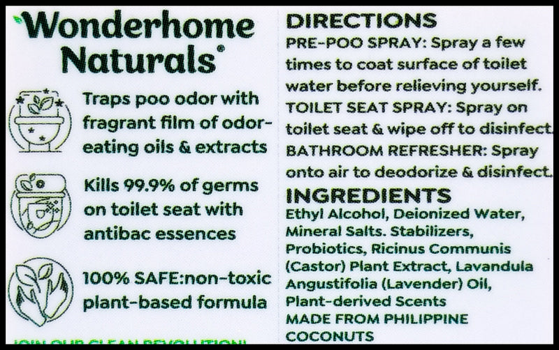 Wonderhome Naturals Pre-Poo Spray - Organic Lavender Oil (50ml) - Organics.ph